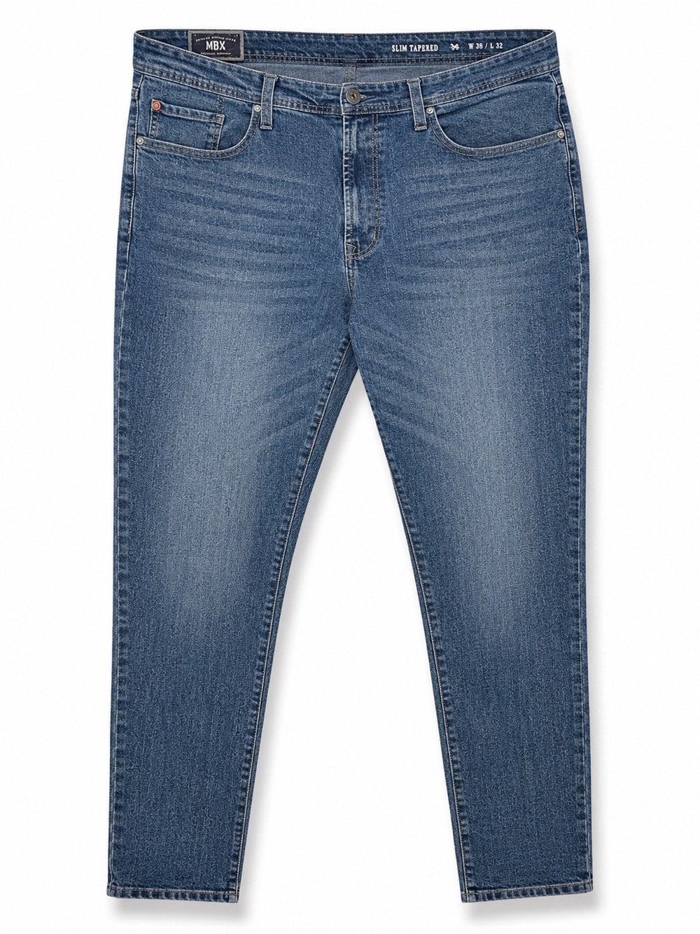 MBX Slim Tapered Stretch Jeans Men’s 38x32 Medium Wash Denim Slim Taper Fit